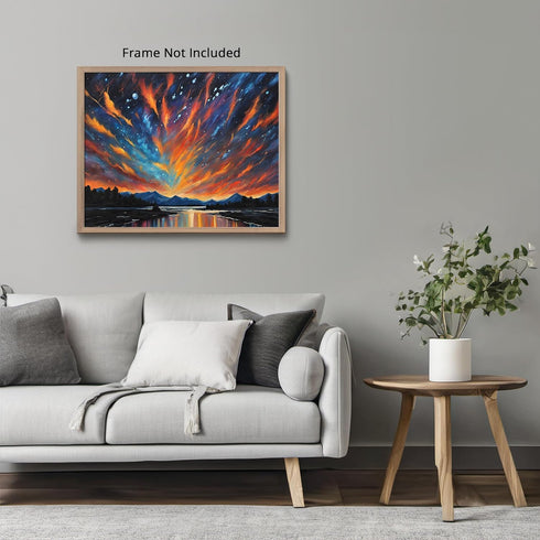 Posterizer 1 pcs- mountains, trees, night sky landscape nature 5-Landscape & Nature Art-Floral Botanical Art- Decor for Home & Office- unframed wa...