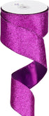 MEEDEE Purple Glitter Ribbon Halloween Ribbon 2.5 Inch Purple Wired Ribbon by 25 Yards Purple Tree Ribbon Purple Christmas Ribbon Purple Ribbon fo...