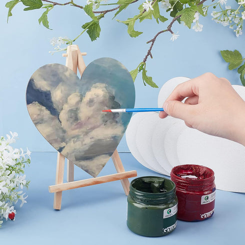 NBEADS 12 Pcs Heart Painting Canvas Panels, 5.9inch Blank Canvas Drawing Boards for Oil & Acrylic Painting Students Artist Hobby Painters and Begi...