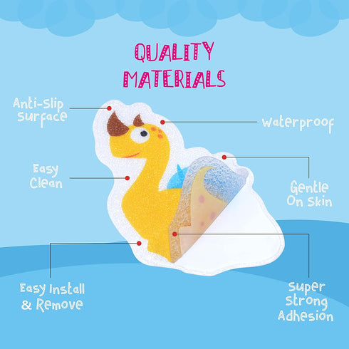 Hebayy 30 Non Slip Bathtub Stickers with Dinosaur Design, Waterproof and Anti Skid for Shower and Bathtub with Premium Scraper...