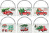 Rustic Red Truck Christmas Ornaments Set of 6,Farmhouse Enamel Hanging Signs for Christmas Tree Decorations Home Holiday Decor...