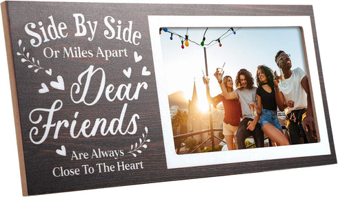 Jetec Wooden Friends Picture Frame 12 x 5.5 Inch Photo Frame Graduation Day Dear Friends Gifts Long Distance Friendship Photo Gifts(Brown)...
