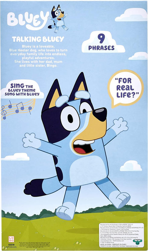 Bluey - 13" Talking Plush - Interactive - Sing Along, 9 Different Phrases...