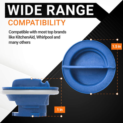 Ultra Durable WPW10077881 Dishwasher Rinse Aid Cap Replacement Part by BlueStars - Exact Fit for Whirlpool & KitchenAid Dishwashers - Replaces W10077881 PS11748135 - PACK OF 2