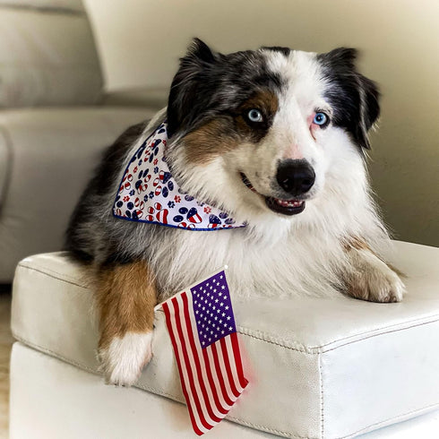 4th of July Dog Bandana - American Flag Dog Bandanas for Small, Medium, Large Dogs, Patriotic USA Independence Day Dog Puppy Collar Scarf for Dogs...