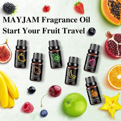 Top 8 Fragrance Oil Set, 10ml/0.33fl.oz Fruits Fragrance Oils Essential Oils for Diffusers for Home, Soap Candle Making Scents...