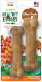 Nylabone Healthy Edibles Natural Dog Chews Long Lasting Bacon Flavor Treats for Dogs, X-Small/Petite (2 Count)...