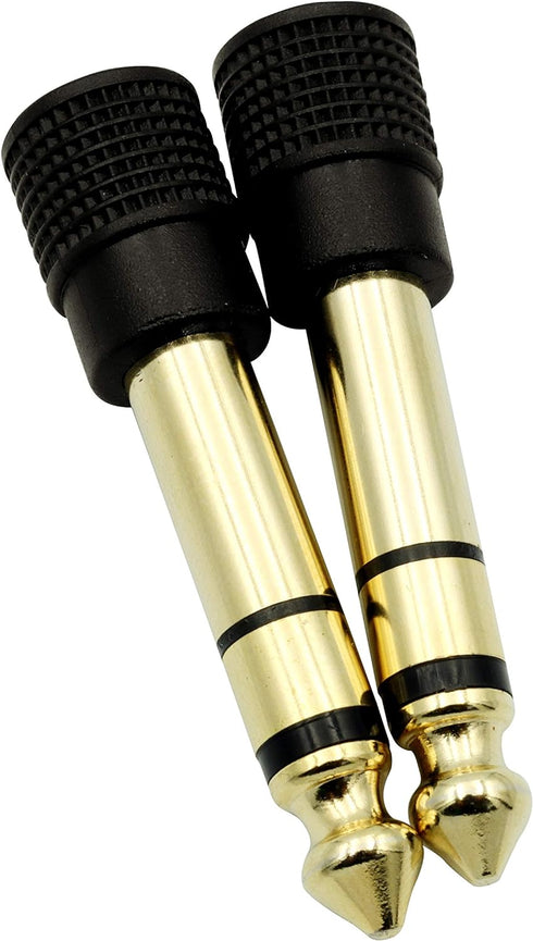 Audio Adapter 6.35mm (1/4 inch) Male to 3.5mm (1/8 inch) Female Stereo Headphone Connector Gold Plated, 2 Pack...