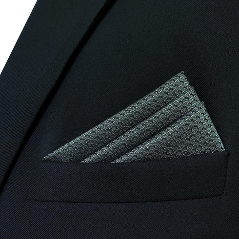 S&W SHLAX&WING Mens Tie Dark Gray Charcoal Gray Matching Pocket Square Only...