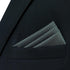 S&W SHLAX&WING Mens Tie Dark Gray Charcoal Gray Matching Pocket Square Only...