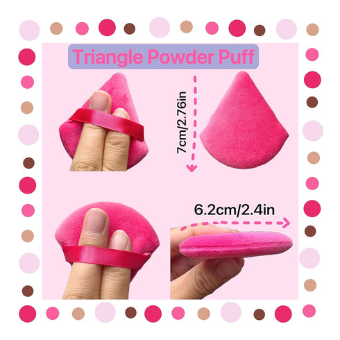 14 Pieces Powder Makeup Sponge Made of Cotton Velour Triangle Powder Puff Washable Reusable,Black+Red...
