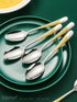 Xideman® Premium 6 Piece Silver Gold Dinner Spoon with Hammered, 18/10 Stainless Steel Fine Soup Spoon, 7.95" Golden Tablespoons for Home, Kitchen...