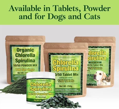 Good Natured Premium Chlorella Spirulina Powder | 85 Servings | Non-GMO | Sunlight Grown | Deep Green Color | Cracked Cell Wall | Alkalyzing | Hig...