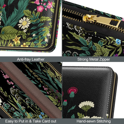Nipichsha Womens Wallet, RFID Wristlet Wallet for Women, Cute Ladies Purse, Large Credit Card Clutch Wallets, Leather Card Holder Wallets with Zip...