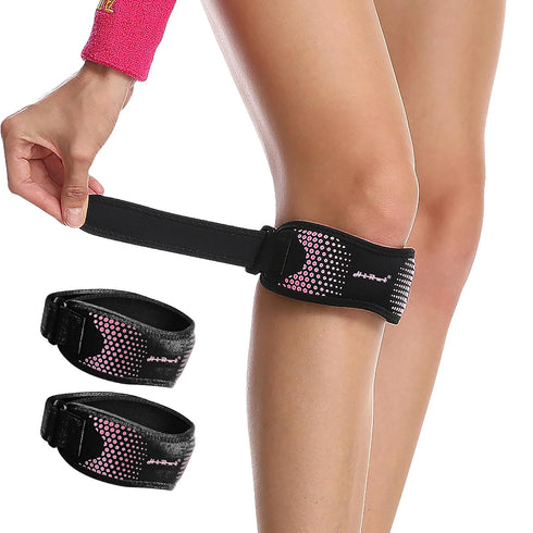 HiRui 2 Pack Patella Tendon Knee Straps, Knee Brace Knee Support Patellar Stabilizer for Running Hiking Tennis Jumping Arthritis Tendonitis Pain R...