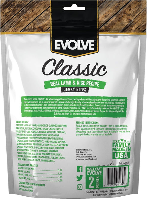 Evolve Classic Lamb & Brown Rice Jerky Bites Soft Dog Treats | 12 oz...