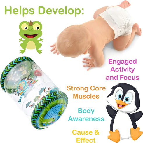 Splashin'kids infant toys Beginner Crawl Along Game Ball Drop Maze Tummy Time activity center early development Jumbo roller rattle toy baby toys ...