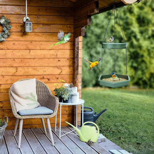 Hanging Bird Bath?Bird Bath - Bird Feeder, 2 in 1 XL Hanging Bird Feeder & Bird Bath for Outside, Hanging Bird Baths for Outdoors...