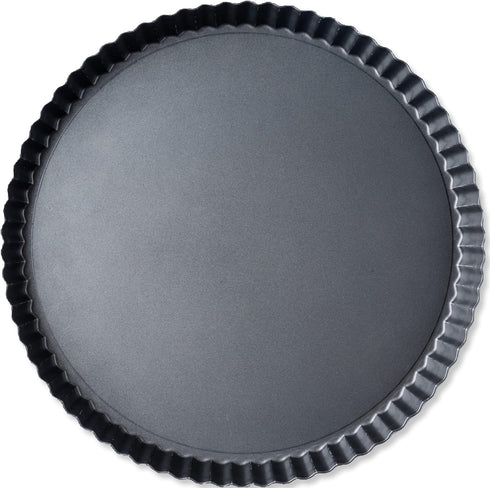 Tart Pan 11 Inch Removable Bottom- Carbon Steel Deep Quiche Pan, Rust, & Temperature Resistant 550-600 °F– Non-Stick, Perfect for Baking Fruit Tar...