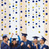 46 Ft Navy Blue and Gold Circle Dots Garland Royal Blue Hanging Paper Polka Dot Streamer for Birthday Wedding Bridal Baby Shower Graduations Nauti...