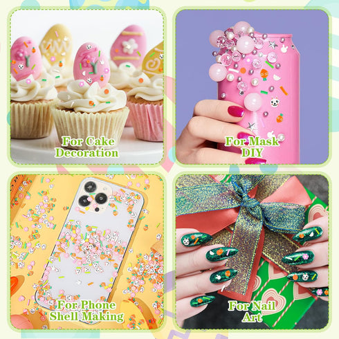 250 Grams Easter Day Fake Chocolate Candy Sprinkles Tiny Polymer Clay Embellishments Xmas Polymer Clay Slices Soft Clay DIY Decoration for Resin N...