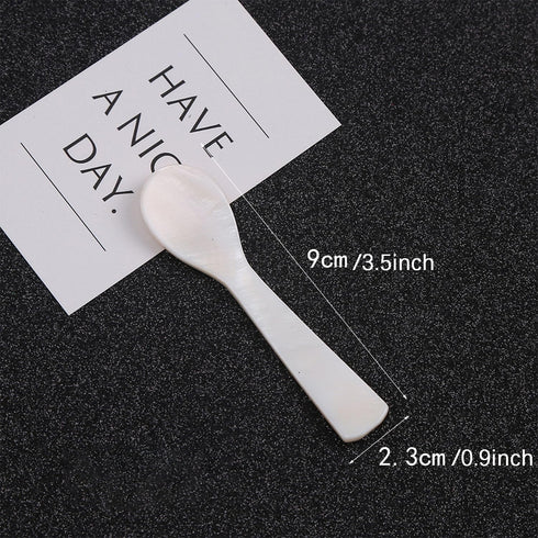 Set of Caviar Spoons with Shell Design - Mother of Pearl MOP Caviar Spoons with Round Handles for Serving Caviar, Eggs, Ice Cream, Coffee in Resta...