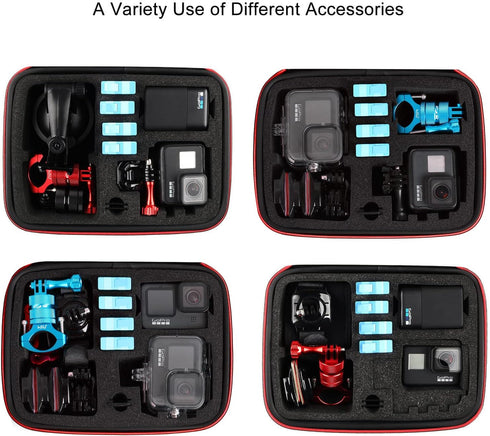 HSU Middle Protective Carrying Case for GoPro Hero 12, 11, 10, 9, 8, Hero 7 Black, Hero 6,5, 4 Black and Accessories, Compact and Safe Action Came...
