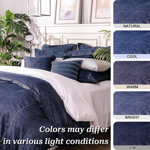 Elegant Life Home 100% Cotton Washed Pillow Case Soft Denim Standard Pillow Sham 20'' x 26'' (1 pc, Dark Blue)...