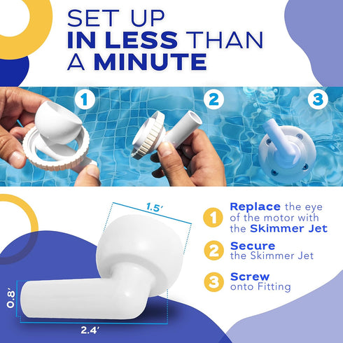 Danmar Directional Pool Skimmer Jet Return Nozzle, Fit Most Swimming Pools Hydrostream Return Inlets, Less Skimmer Net Maintenance, Pool Cleaner, ...