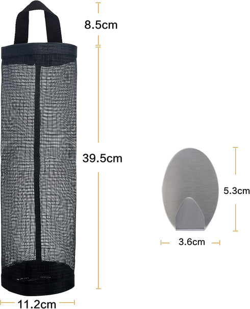 Mesh Garbage Bag Sulimy Plastic Bag Holder Dispensers 2pcs Folding Hanging Storage Trash bags Holders Organizer Recycling Grocery Pocket Container...