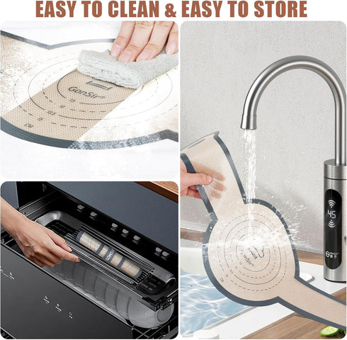 Sourdough Silicone Bread Sling, Non-Stick & Easy Clean Dutch Oven Baking Mat with Longer Handles, Silicone Baking Sling to Transfer SourDough Easi...