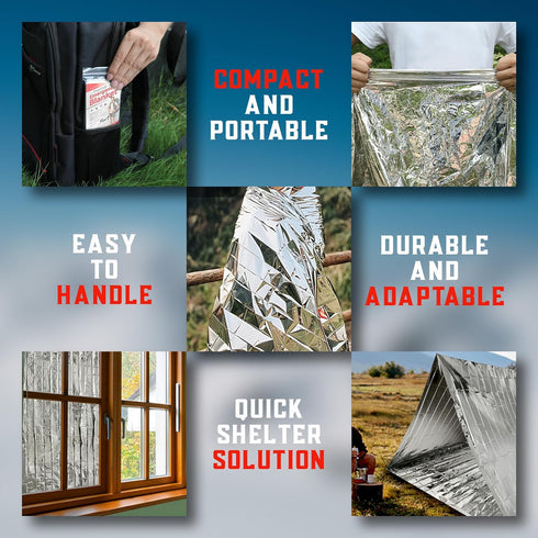Mart Cobra Emergency Blankets x6 Survival Gear and Equipment Space Blanket Mylar Blankets Thermal Blanket Survival Blanket Survival Kits Emergency...