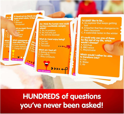 SUSSED The Game of Wacky Choices - Social Card Games for Kids & Adults - Family Party Travel Game - Hilarious & Easy to Play - Oddball Orange Deck...