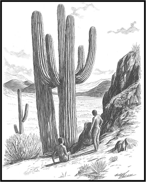 Posterizer 1 pcs-black and white retro desert scene-Retro Art-Men's Art Collection-Living Room Bedroom Decor- unframed wall art...