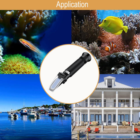 Professional Salinity Refractometer,Salinity Tester, Salt Tester for Saltwater Pool, for Saltwater Aquarium, Pools, and Tanks,Dual Scale 0-100 PPT...