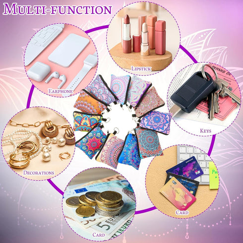 15 Pieces Small Coin Purse Change Pouch Mini Wallet Bag with Zipper Key Holder for Women...