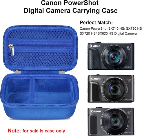 Carrying Case for Canon PowerShot SX740/ SX730/ SX720/ SX620 Digital Camera, 4K Video Camera Travel Storage Cover Bag Organizer Holder, Mesh Pocke...