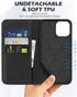 SHIELDON Case for iPhone 12/12 Pro 5G, Genuine Leather Wallet Case Magnetic RFID Blocking Credit Card Holder Kickstand Shockproof Cover Compatible...