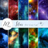 MJartoria Starry Sky HTV Glitter Heat Transfer Vinyl Bundle 10 Sheets Galaxy Theme Glitter Vinyl,12''x10''PU Tie Dye Iron on Vinyl for T-Shirts Cl...