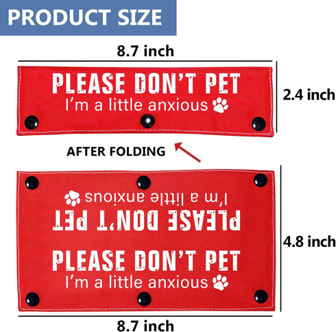 Please Don’t Pet/Anxious Dog Friendly Dog Leash Sleeve 2 Set - Dog Leash Wrap for Rescue Dogs and Anxious Dogs - Includes Red and Black 2 Sleeves ...