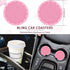 10 Pc Pink Leather Steering Wheel Cover Set - With Seat Belt Pads, Cup Holders, Bling Buttons...