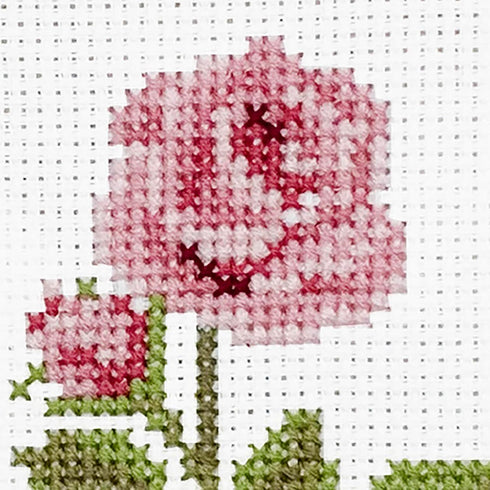 DUTCH STITCH BROTHERS - Rose Counted Cross Stitch 4" Hoop and pattern included - Cross stitching kits for adults advanced and beginners...