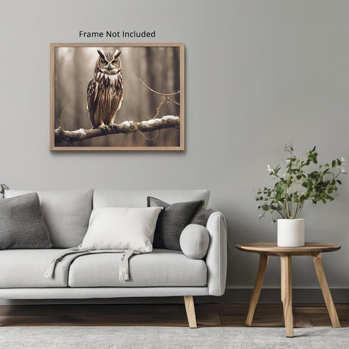 Posterizer 1 pcs- Beautiful owl sitting on a tree in the jungle-Art for Animal Lovers-Landscape & Nature Art- Gift for Men Women Teens-Living Roo...
