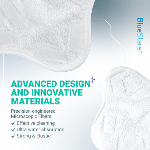 BlueStars 8-Pack Microfiber Steam Mop Pads – Compatible Replacement Pads for Popular 5-in-1 Steam Mop Models – Washable & Reusable...