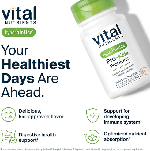 Hyperbiotics Vital Nutrients Pro Kids Probiotic | Allergen-Free Toddler Probiotics for Kids | Targeted Immune, Gut, and Digestive Health | Sugar-F...