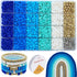 4320PCS Blue Clay Beads for Bracelets Making 6mm Blue Heishi Beads Friendship Bracelets Beads Gold Silver Spacer Beads for Jewelry Making Kit with...