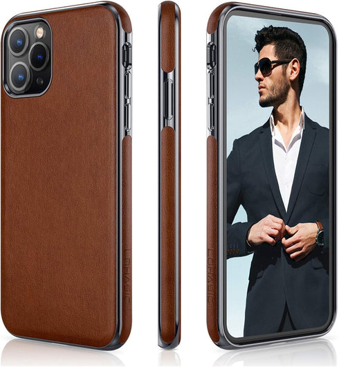 LOHASIC for Luxury Leather iPhone 11 Pro Max Case – Slim Designer Soft Leather Cover, Anti-Slip Grip, Business Phone case for Men & Women, Protect...