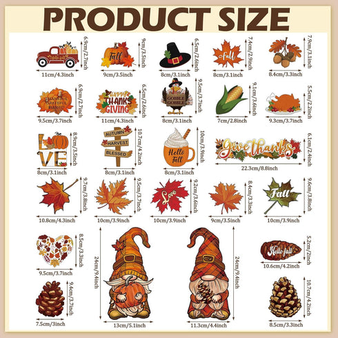 25 Pcs Thanksgiving Refrigerator Magnets Thanksgiving Decoration Fall Gnomes Fridge Magnet Pumpkin Maple Autumn Decoration for Locker Fridge Car M...