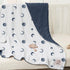 Baby Blankets for Unisex Boys Girls, Soft Nursery Crib Blankets with Muslin Cotton Front and Dotted Fleece Back for Newborns Toddlers 30x40inch (B...