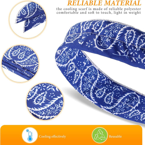 10 Pieces Ice Cool Scarf Summer Cooling Scarf Neck Wrap Headband Cooling Scarf Instant Chill Neck Scarf Soaked Tie Around Neck for Summer Outdoor ...